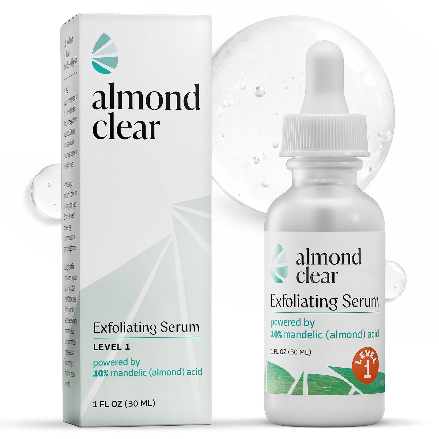 Almond Clear Mandelic Acid Face & Body Clearing Serum, Level 1- for acne, folliculitis, aging skin, ingrown hairs, dark spots - face, chest, butt Beauty & Personal Care Almond Clear