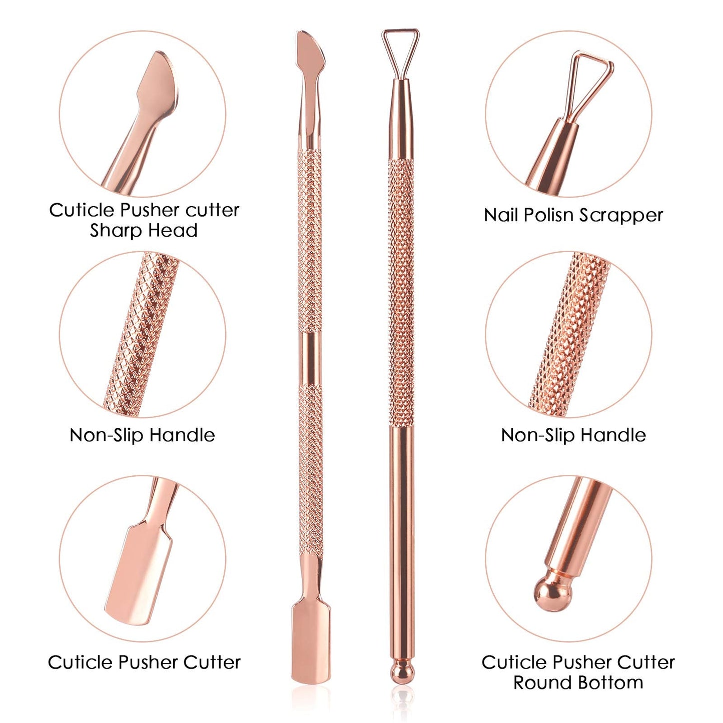 Cuticle Trimmer with Cuticle Pusher and Cutter,YINYIN Cuticle Remover Cutter Nipper Clippers Durable Pedicure Manicure Tools for Fingernails Beauty and Personal Care YINYIN
