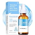 Hicream Hyaluronic Acid Serum for Face, Brightening Serum - Even Skin Tone&100% Pure Anti Aging, Intense Hydrating Moisturizer, Non-Greasy Beauty & Personal Care Hicream