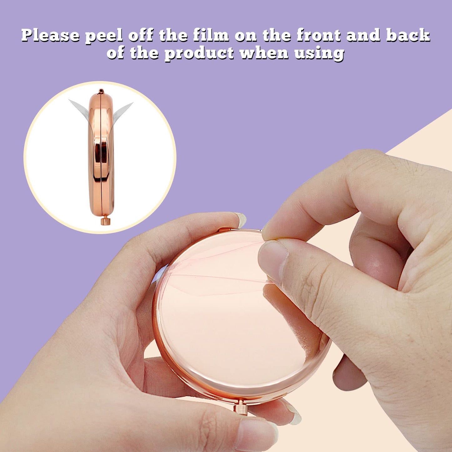 Jielahua Daughter Inspirational Gift Makeup Mirror Daughter Birthday Gift Ideas Rose Gold Compact Makeup Mirror for Her Christmas Graduation Wedding Beauty & Personal Care Jielahua
