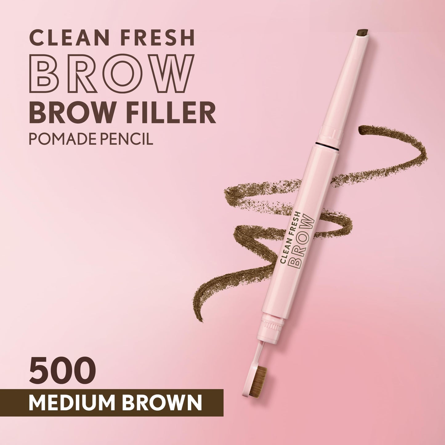 Covergirl Clean Fresh Brow Filler Pomade, 500 Medium Brown, Eyebrow Pencil, Ultra-Precise Tip, Creamy Formula, Highly Pigmented, Soft Matte Finish Beauty and Personal Care COVERGIRL