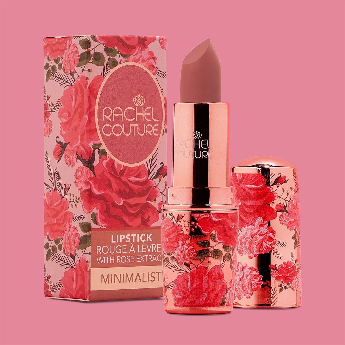 Rachel Couture Matte Lipstick with High Impact Color | Vegan & Cruelty Free | Infused with Rose Extract - 0.12 Oz - Minimalist Beauty & Personal Care Rachel Couture