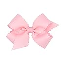Wee Ones Girls' Classic Grosgrain Hair Bow with Scalloped Edges and Plain Wrap Center on a WeeStay Hair Clip, Medium, Light Pink Beauty & Personal Care Wee Ones