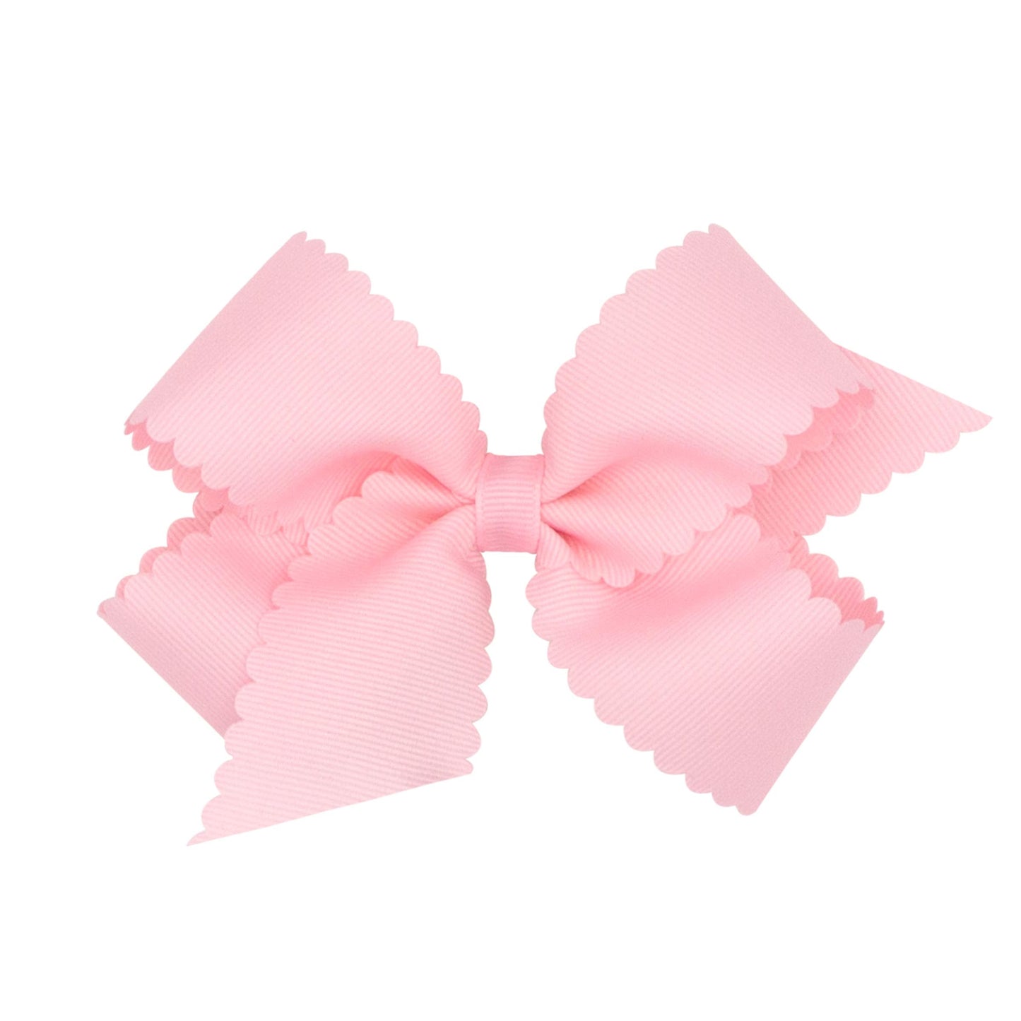 Wee Ones Girls' Classic Grosgrain Hair Bow with Scalloped Edges and Plain Wrap Center on a WeeStay Hair Clip, Medium, Light Pink Beauty & Personal Care Wee Ones