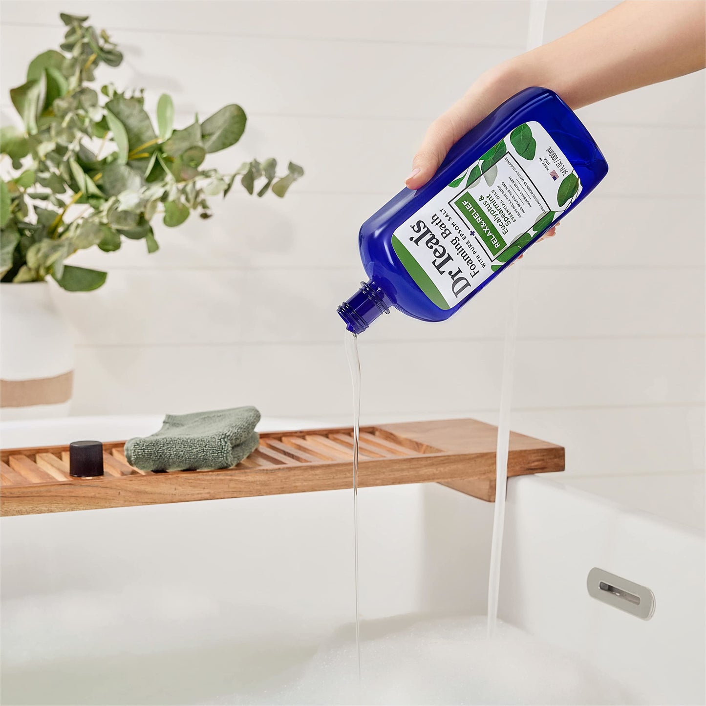 Dr Teal's Foaming Bath with Pure Epsom Salt, Relax & Relief with Eucalyptus & Spearmint, 34 fl oz (Pack of 4) Beauty and Personal Care Dr Teal's