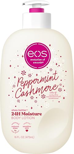 eos Shea Better Holiday Body Lotion, Peppermint Cashmere, Limited Edition Skin Care, 24-Hour Moisture, Body Lotion for Women, Vegan, 16 fl oz Beauty & Personal Care eos