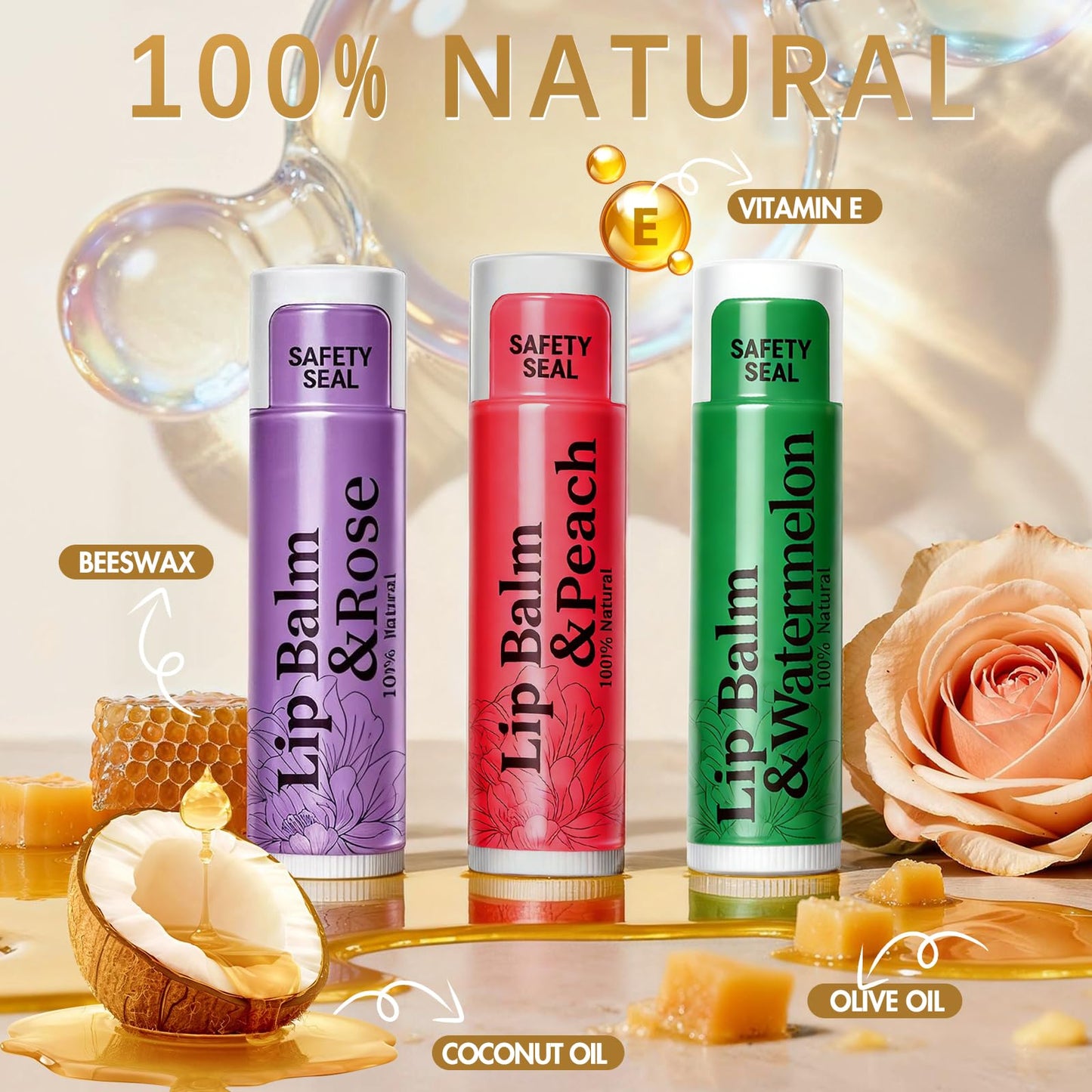 RBUGR 40 Pack Lip Balm - 12 Flavored Beeswax Moisturizing & Soothing Natural Lip Balms in Bulk Set for Women, Gifts Stocking Stuffers Party Favors Beauty and Personal Care RBUGR