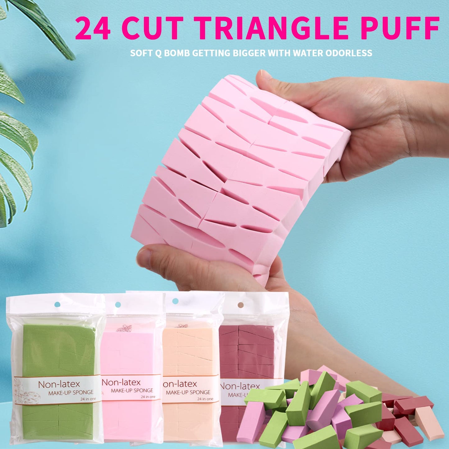 WSYUB Makeup Wedges, 96Pcs Makeup Blenders Sponges, Soft Sponge Cosmetic Puff Small Wedge Shape, Latex Free Foam Sponges Powder Puff Beauty & Personal Care WSYUB