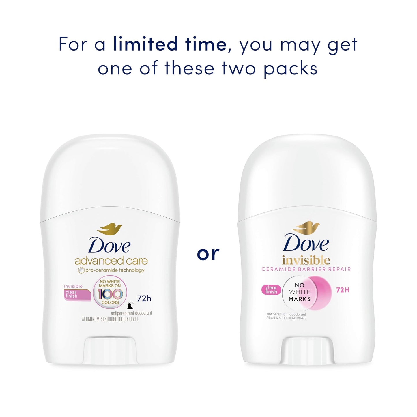 Dove Advanced Care Antiperspirant Deodorant Stick for Women Pack of 36 Clear Finish Trial and Travel Size 0.5 oz Beauty and Personal Care Dove