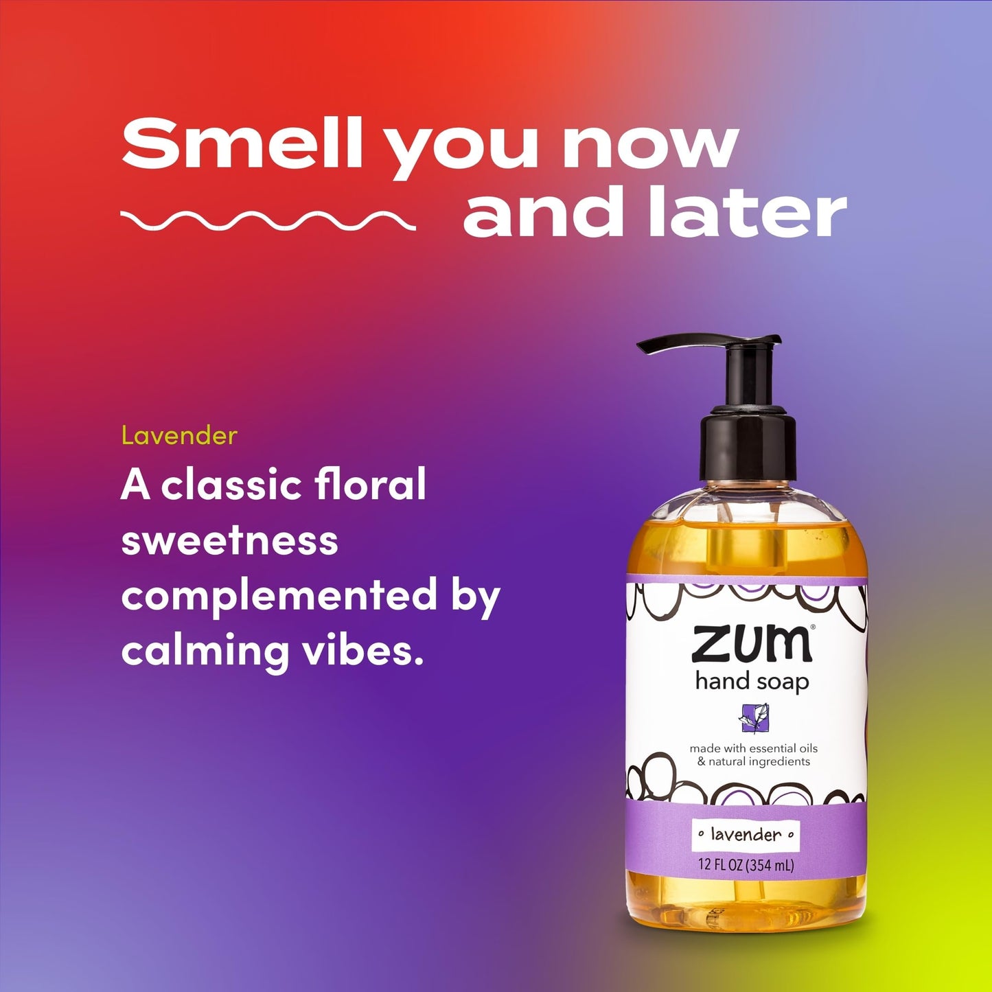 Zum Indigo Wild Hand Soap - Natural Liquid Hand Soap - for Bathroom & Kitchen - Lavender Scent - 12 oz (4 Pack) Beauty & Personal Care Zum