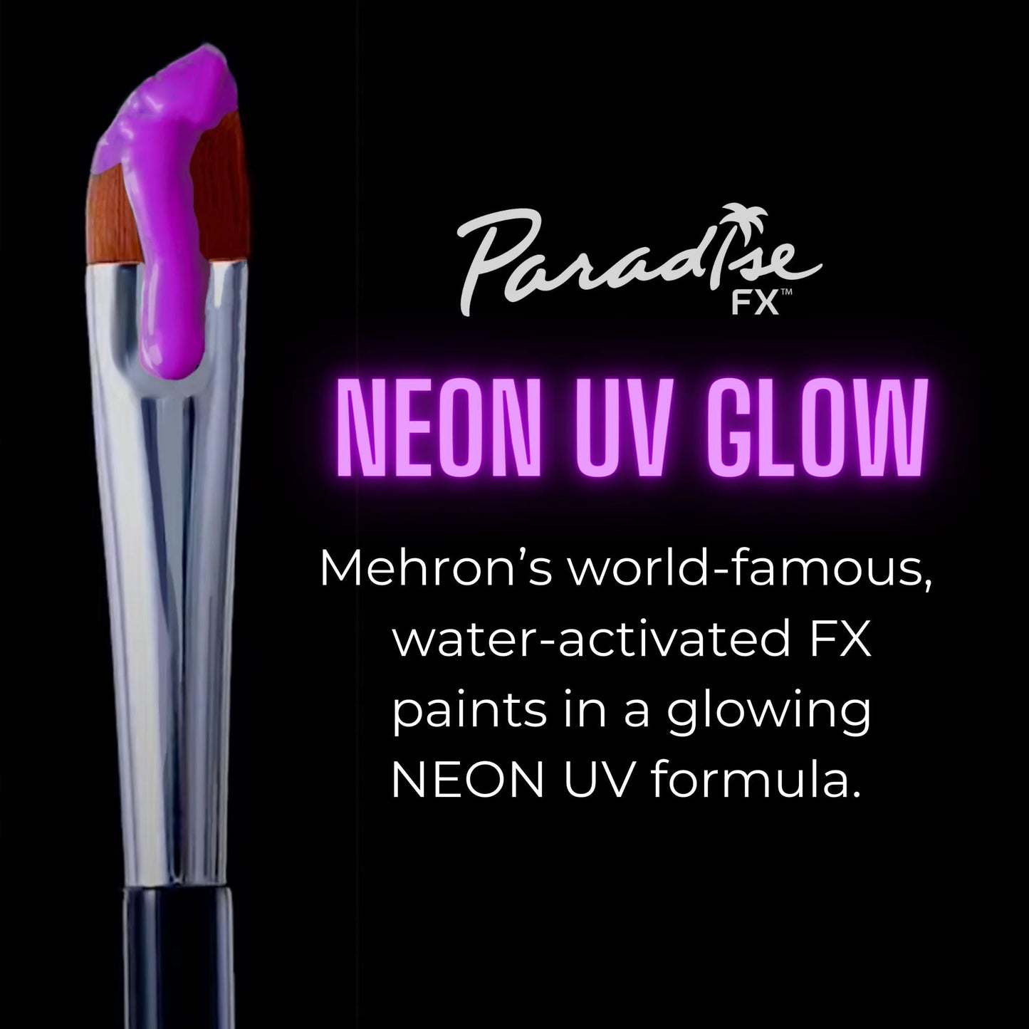Mehron Paradise FX UV Neon Glow - Nebula - Neon Purple/Purple UV 0.25 oz | Pro Water-Activated Shimmer Paint for Raves, Costumes, SFX, Halloween Beauty & Personal Care Mehron