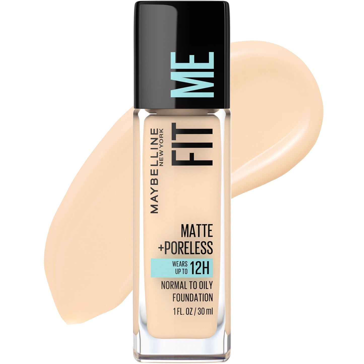 Maybelline Fit Me Matte + Poreless Liquid Oil-Free Foundation Makeup, Light Beige, 1 Count (Packaging May Vary) Beauty & Personal Care MAYBELLINE