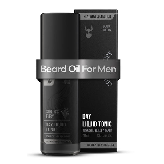 The Beard Struggle - Day Liquid Tonic Beard Oil - Platinum Collection, Surtr's Fury - Beard Oil for Men - Moisturize, Softens Hair, Reduces Itch - Day Beauty and Personal Care The Beard Struggle