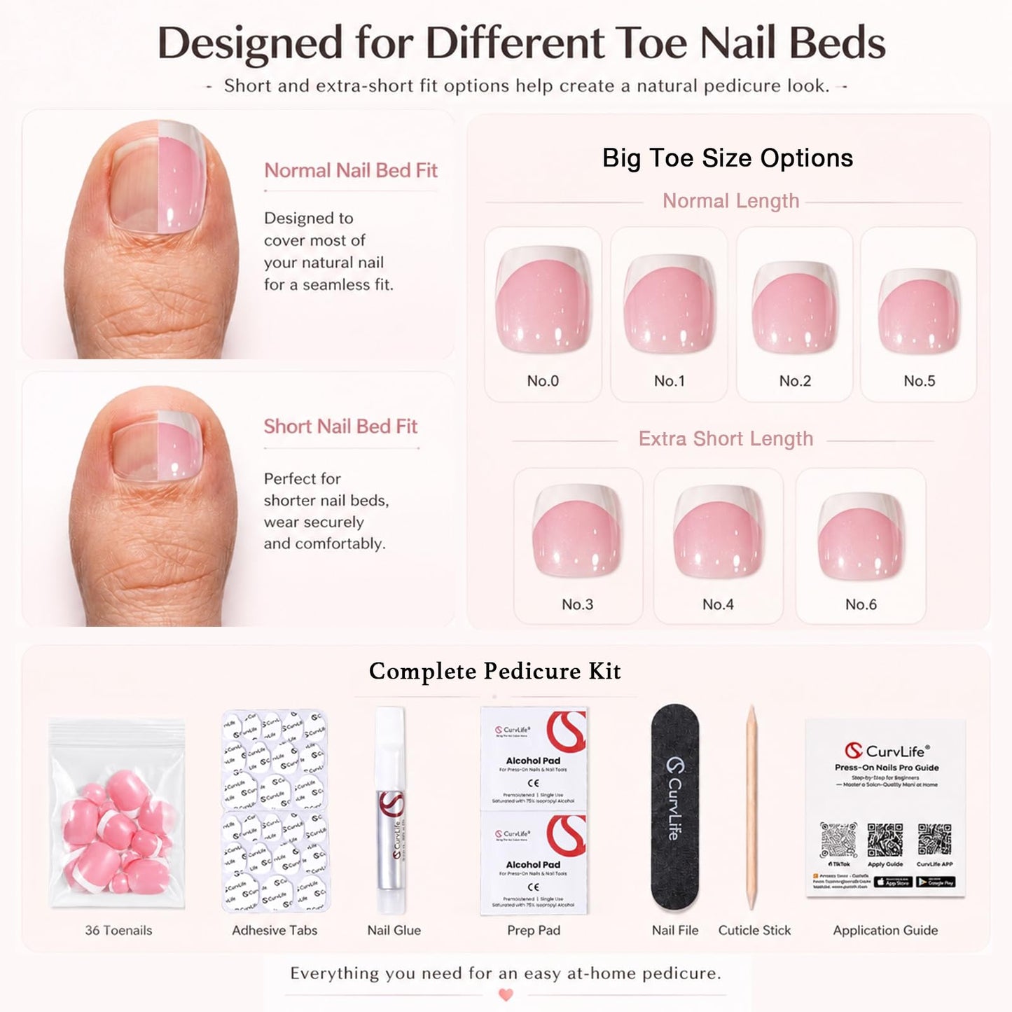 Curvlife Soft Gel Press on Toenails Short Design Milky White Fake Toe Nails Stick On Foot Nails Acrylic Glossy White Toenail Press ons Square Beauty and Personal Care CurvLife