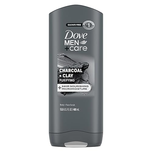 DOVE MEN + CARE Purifying Charcoal + Clay Body and Face Wash with 24-Hour Nourishing Micromoisture Technology Body Wash for Men, 13.5 oz Beauty & Personal Care Dove