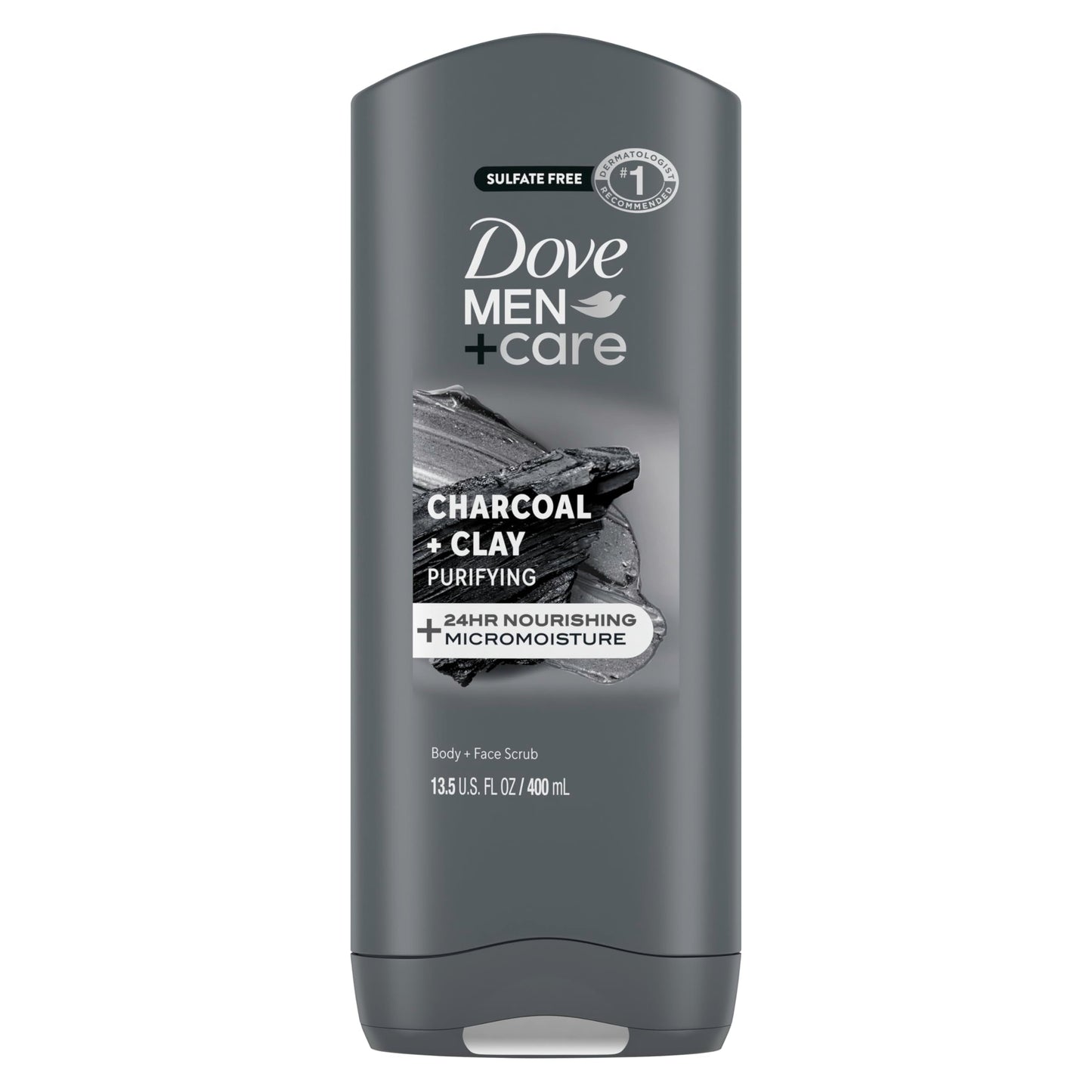 DOVE MEN + CARE Purifying Charcoal + Clay Body and Face Wash with 24-Hour Nourishing Micromoisture Technology Body Wash for Men, 13.5 oz Beauty & Personal Care Dove