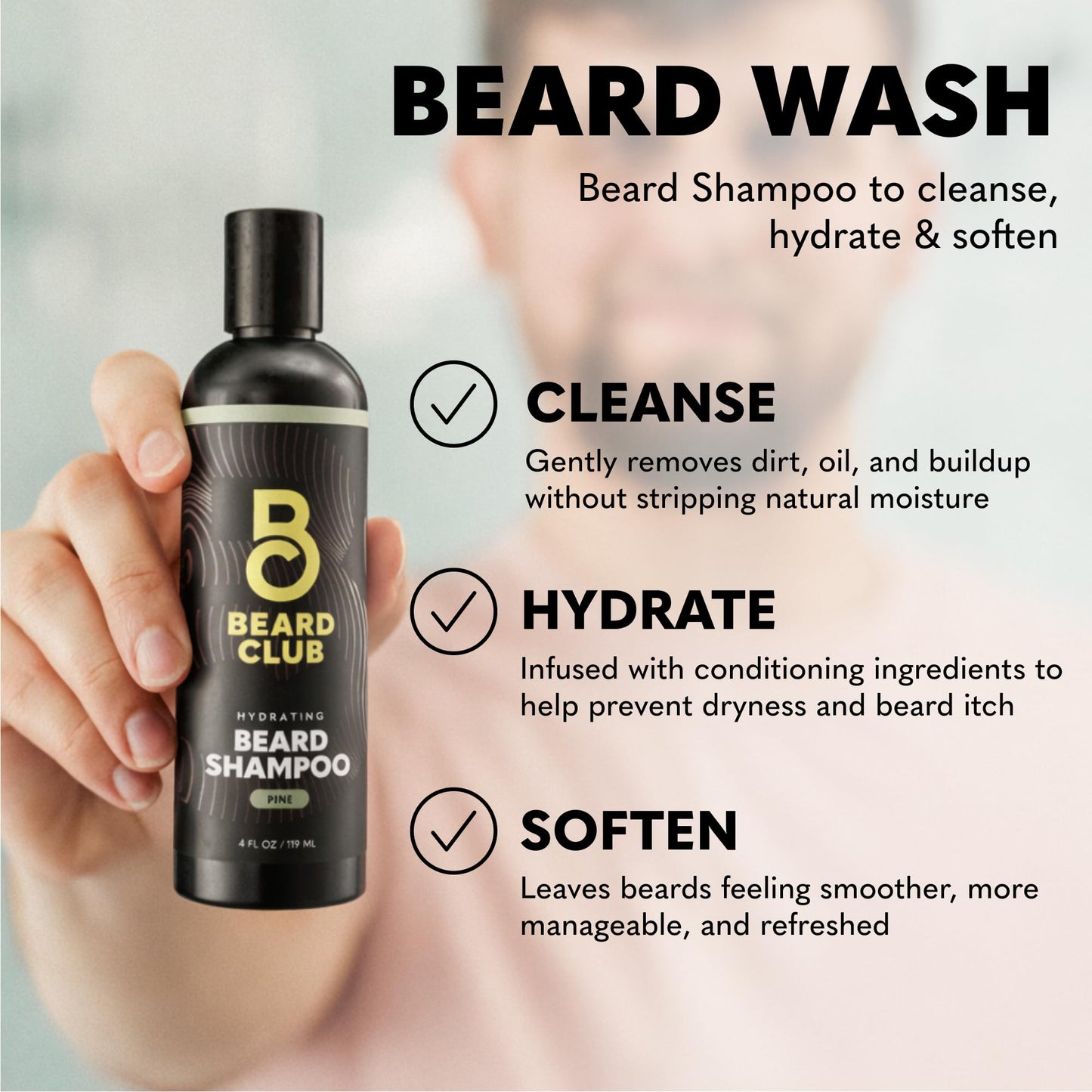 The Beard Club Beard Wash and Conditioner Set - Facial Hair Shampoo & Leave-In Conditioner for Men - Hydrating, Softener Mens Face Wash Grooming Care Beauty and Personal Care The Beard Club