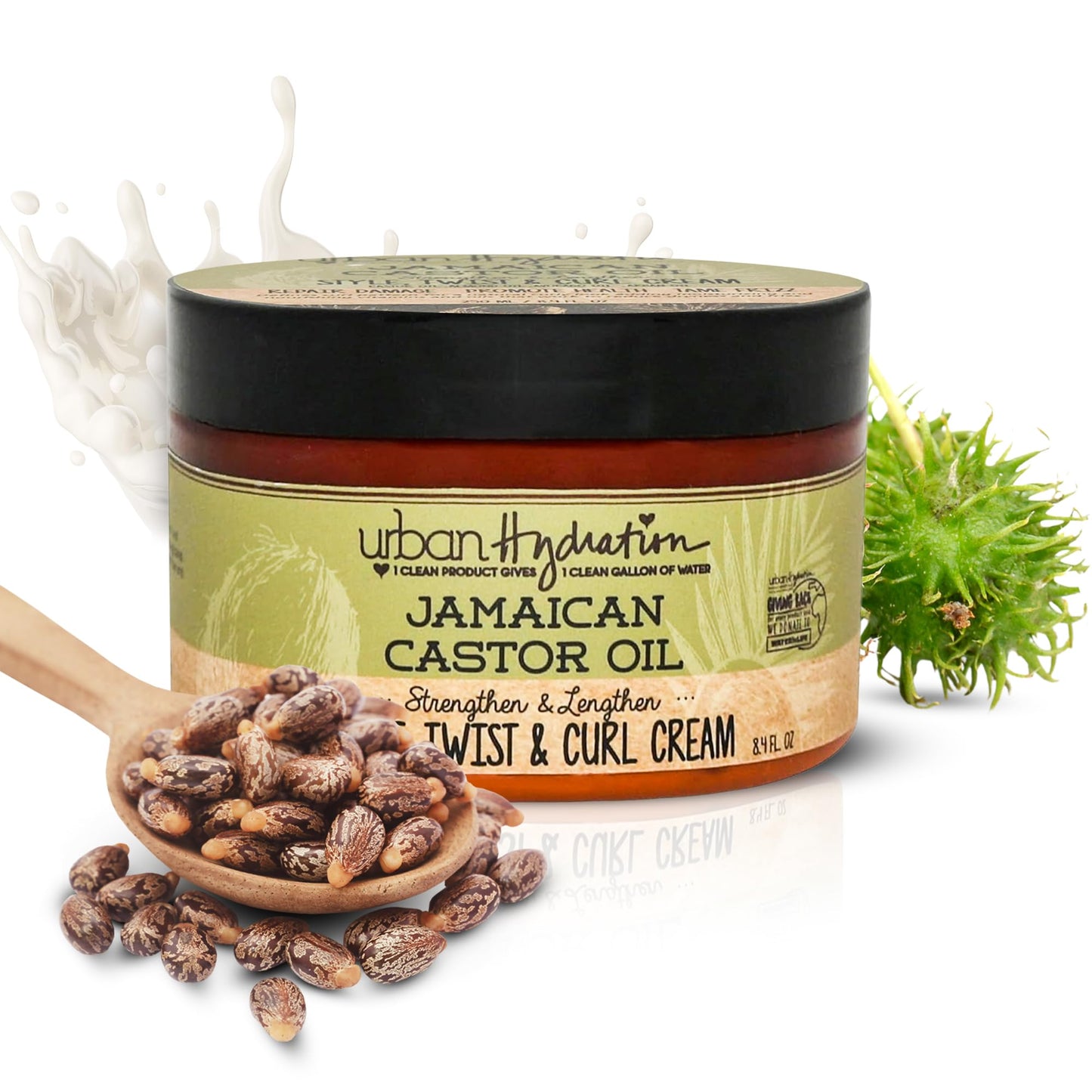 Urban Hydration Jamaican Castor Oil Curl Styling Cream | Sulfate, Paraben and Dye Free, Moisturizes, Thickens, Prevents Breakage and Lengthens Beauty & Personal Care Urban Hydration