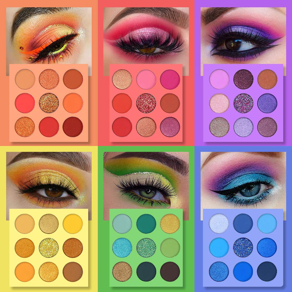 UCANBE 54 Colors Splashy Candies Eyeshadow Palette, Highly Pigmented Matte Shimmer Soft Creamy Glitter Rainbow Bright Powder Eye Shadow Blendable Beauty & Personal Care UCANBE