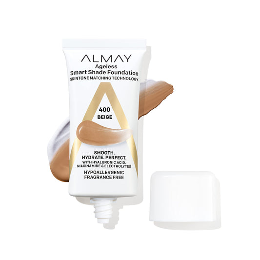 Almay Anti-Aging Foundation, Smart Shade Face Makeup with Hyaluronic Acid, Niacinamide, Vitamin C & E, Hypoallergenic, -Fragrance Free, 400 Beige, 1 Beauty & Personal Care Almay