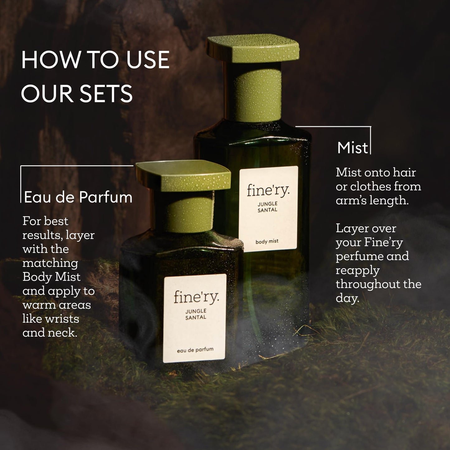 Fine'ry Jungle Santal Eau De Parfum & Body Mist Gift Set | Earthy & Woody Notes Of Papyrus Wood & Black Oolong Tea | Fine Mist Spray & Perfume Beauty & Personal Care Fine'ry