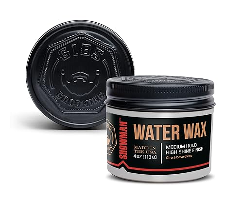 GIBS Water Wax, SHOWMAN-Medium Hold, Healthy High Shine, Water Based, made in USA, 4oz Beauty & Personal Care GIBS