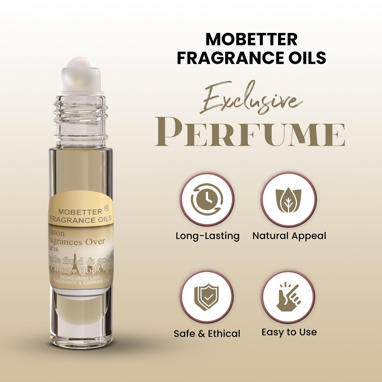 MOBETTER FRAGRANCE OILS Mason Fragrance Over Paris Gentle Fluid & Golden Cologne Perfume Body Oil Beauty & Personal Care MOBETTER FRAGRANCE OILS