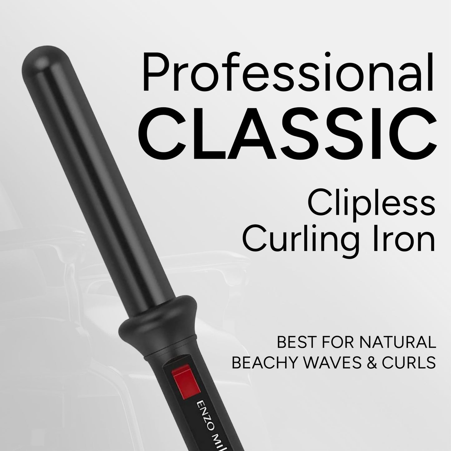 ENZO Milano 25mm (1 Inch) Analog Clipless Ceramic Curling Iron / Curling Wand Beauty & Personal Care ENZO MILANO