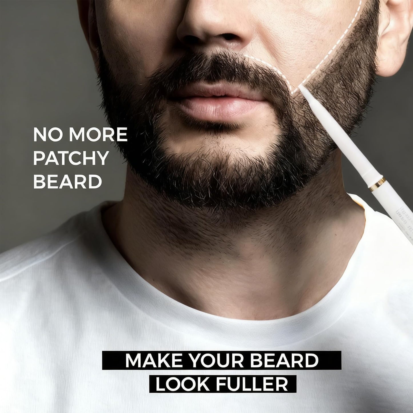 Beard Filler Pen, 3 Pieces Beard Contour Pencils, Enhance and Color Facial Hair (White, Black, Brown) Beauty and Personal Care Brrnoo