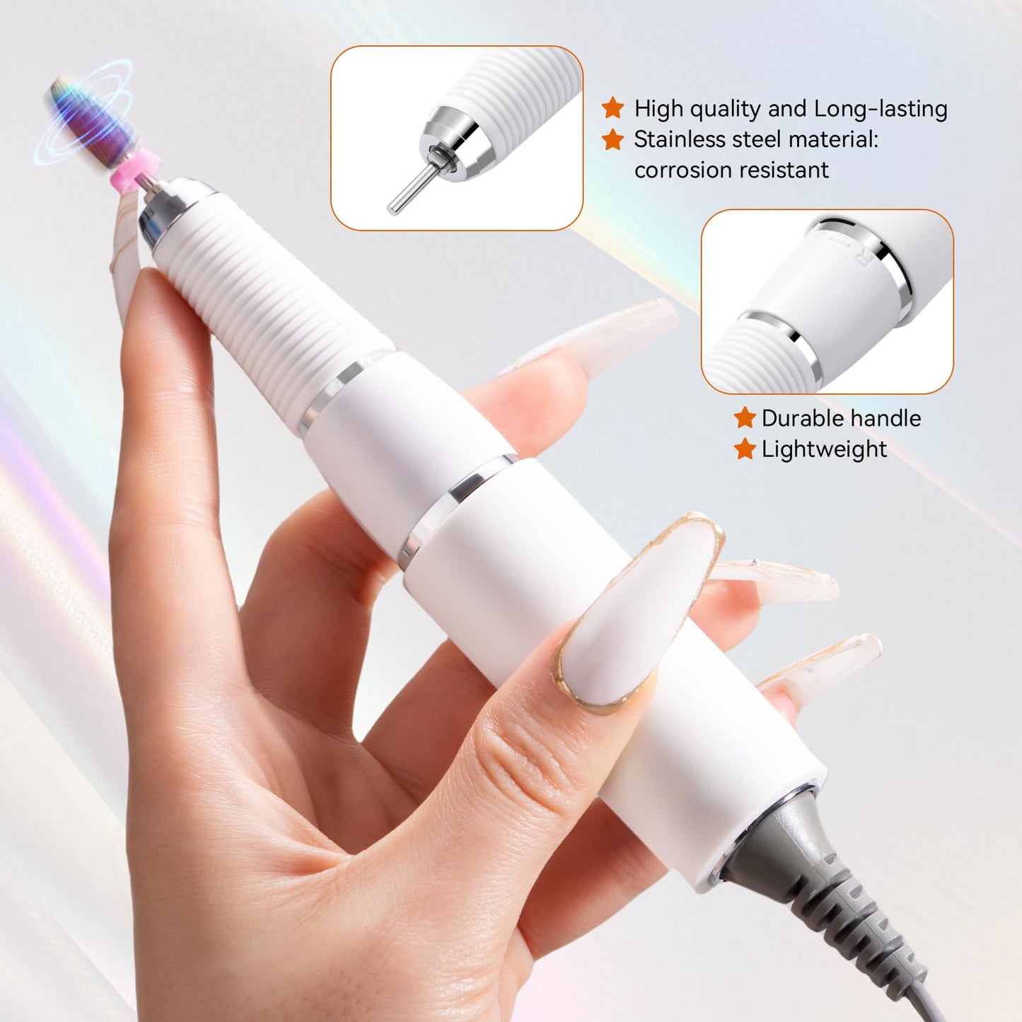 MAKARTT 30000RPM Electric Handpiece for Up200 Nail Drill Machine Professional E File 3 Pins White Beauty & Personal Care Makartt