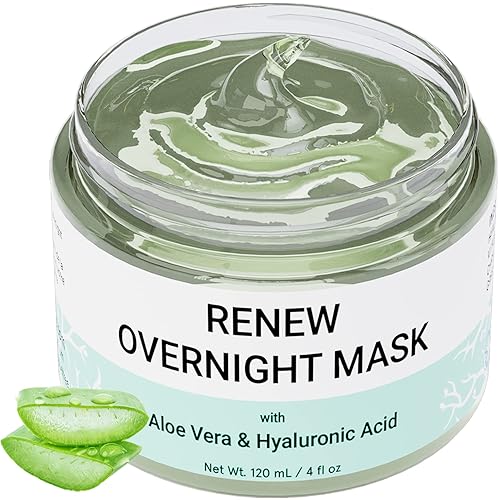 Doppeltree RENEW Overnight Face Mask with Aloe Vera Gel & Hyaluronic Acid, Anti Aging Hydrating Facial Mask for All Skin Types, Night Time Skin Care Beauty & Personal Care Doppeltree