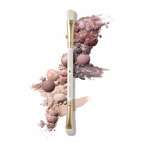 LAURA GELLER NEW YORK Dual-Ended Eyeshadow Brush - Flat Packing & Fluffy Blending Brush for Baked & Pressed Eyeshadow - Limited Edition Draper James Beauty & Personal Care LAURA GELLER NEW YORK