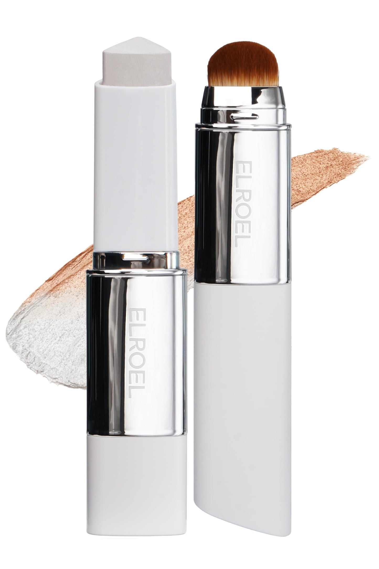ELROEL Blanc Cover Cream Stick V White - Korean Color-Changing Foundation Stick with Volufiline - Medium to Full Coverage Dewy Finish Base Makeup Beauty and Personal Care ELROEL