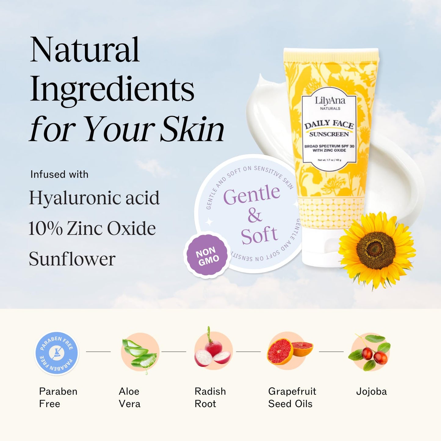 LilyAna Daily Sunscreen SPF 30 1.7oz (1-pack) Beauty & Personal Care LilyAna Naturals