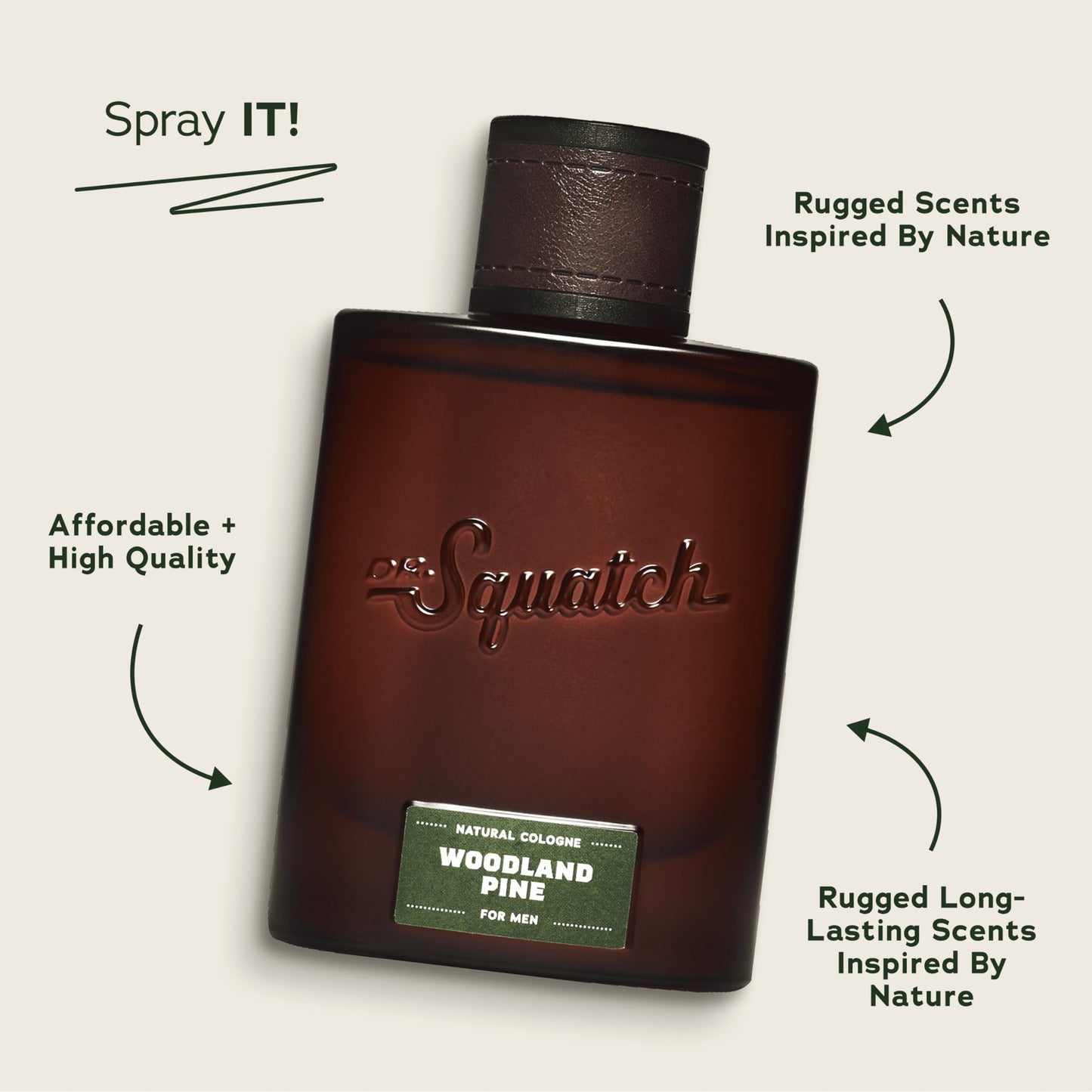 Dr. Squatch Natural Cologne for Men - Scent-Lock Technology and Sustainably-Sourced Ingredients - Woodland Pine Cologne (1.7 fl oz) Beauty & Personal Care Dr. Squatch