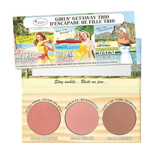 theBalm Girls' Getaway Trio - Highlighting Powder Cheek Palette, Face Sculpting Kit, Fade Resistant Blushes/Bronzers, Balm (Springs, Beach Beauty & Personal Care theBalm