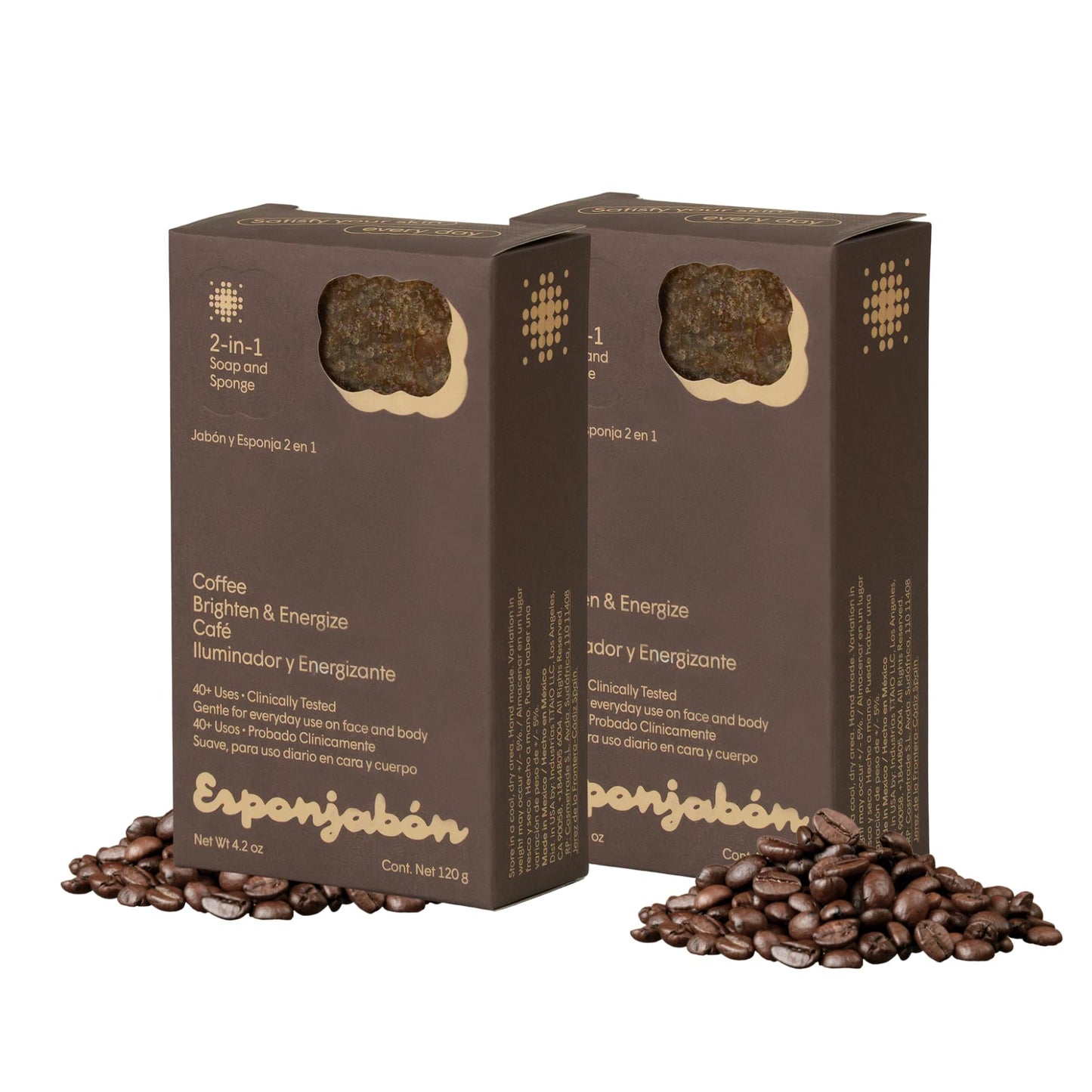 T.Taio Coffee Esponjabon Soap Sponge - Cleansing Shower Scrubber - Cleaning Bath Wash Scrub - Oil Removal - Massage & Lather Foot, Elbow, & Face Beauty & Personal Care T.TAIO