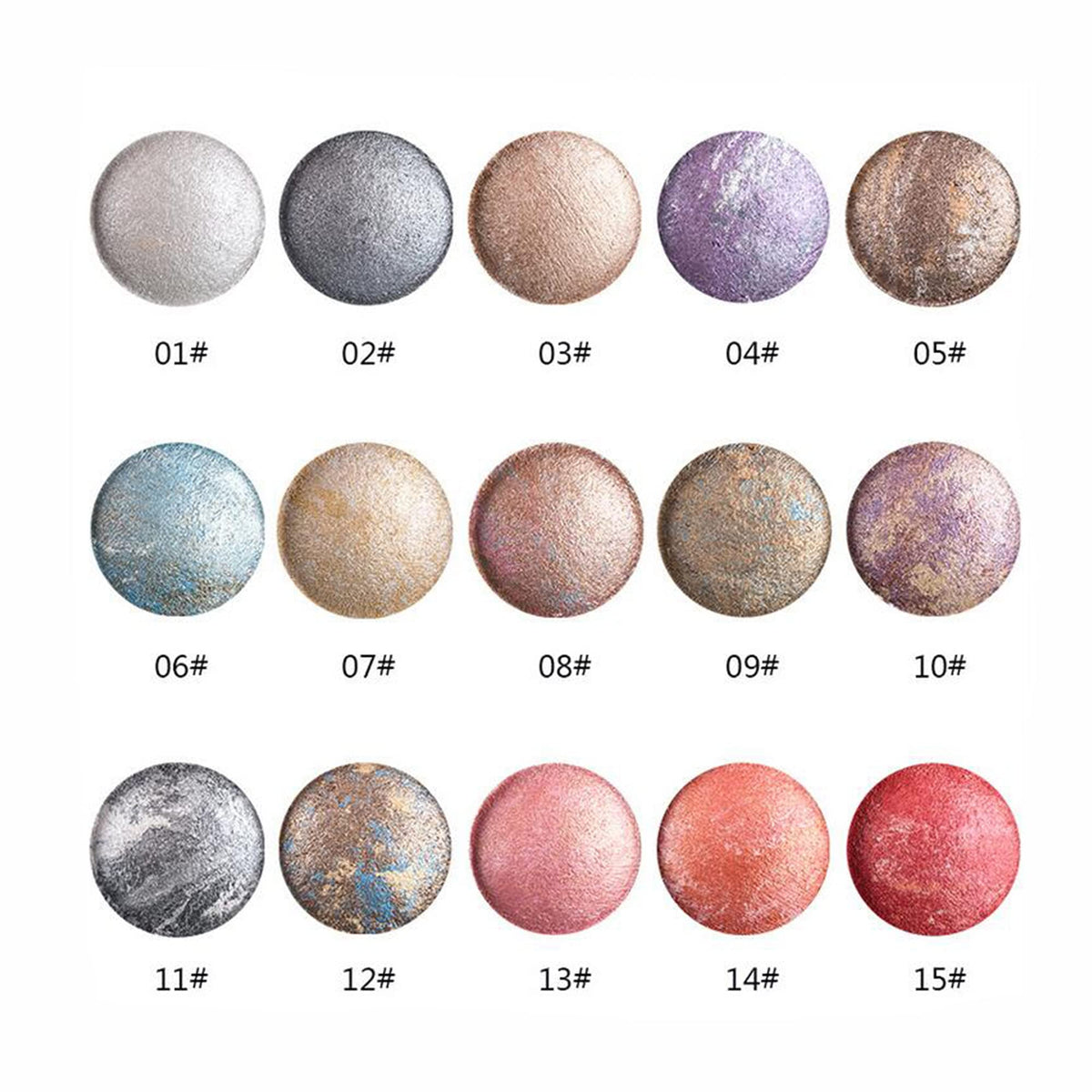 Mallofusa Single Shade Baked Eye Shadow Powder Palette Glitter Makeup Kit in Shimmer 15 Metallic Colors (Rose Pink) 8g/0.28oz Beauty & Personal Care Mallofusa