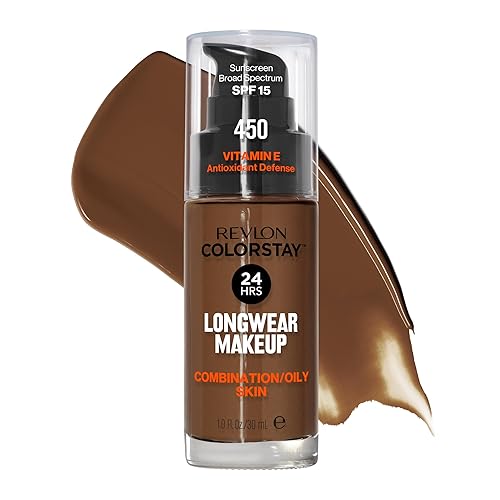 Revlon Liquid Foundation, ColorStay Face Makeup for Combination & Oily Skin, SPF 15, Medium-Full Coverage with Matte Finish, 450 Mocha, 1 fl oz Beauty & Personal Care REVLON