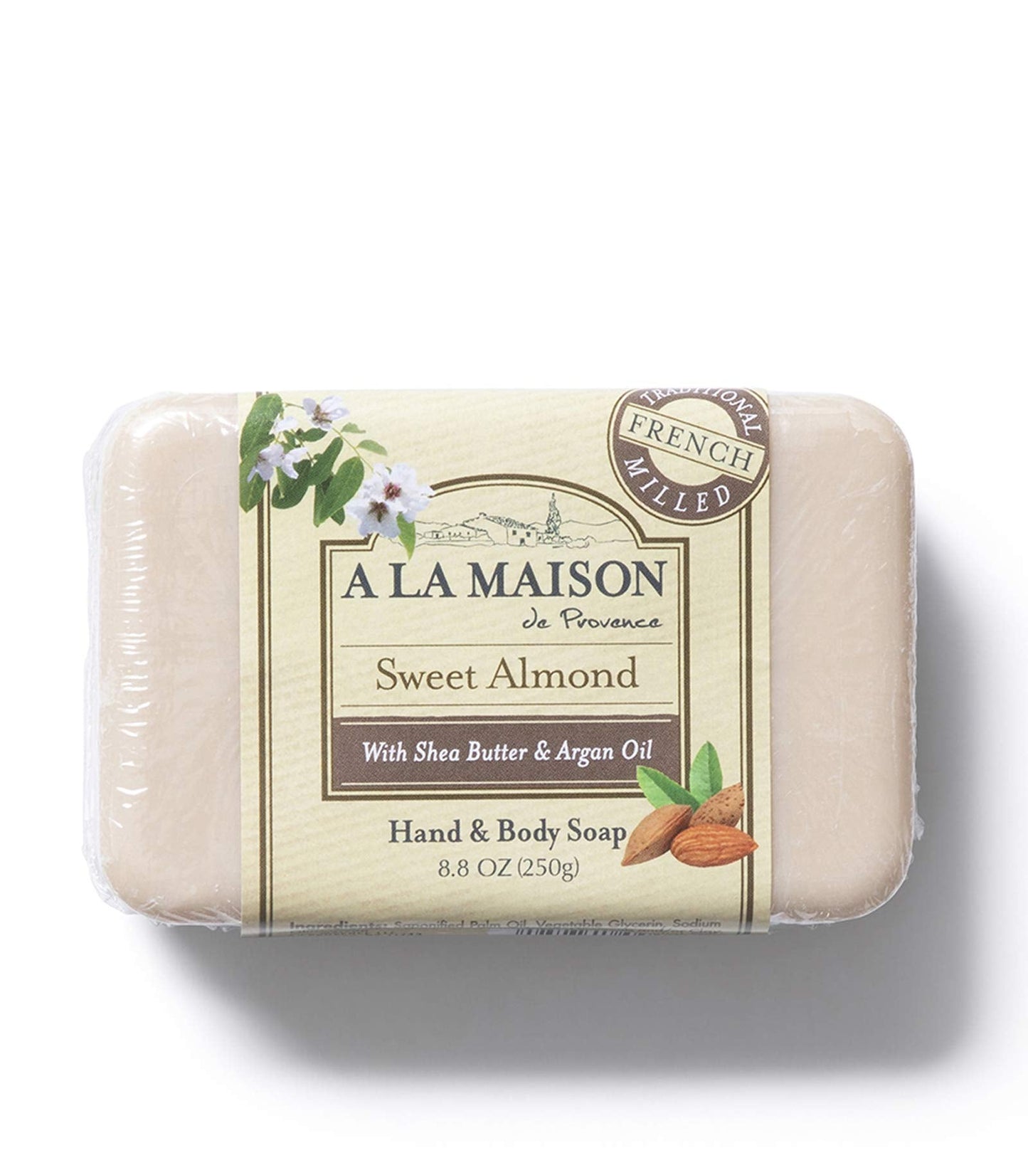 A LA MAISON Triple French Milled Bar Soap, 8.8 Ounces - Natural Moisturizing Hand Soap Bar (3 Bar of Soap, 8.8 Ounces, Sweet Almond) Beauty & Personal Care A LA MAISON