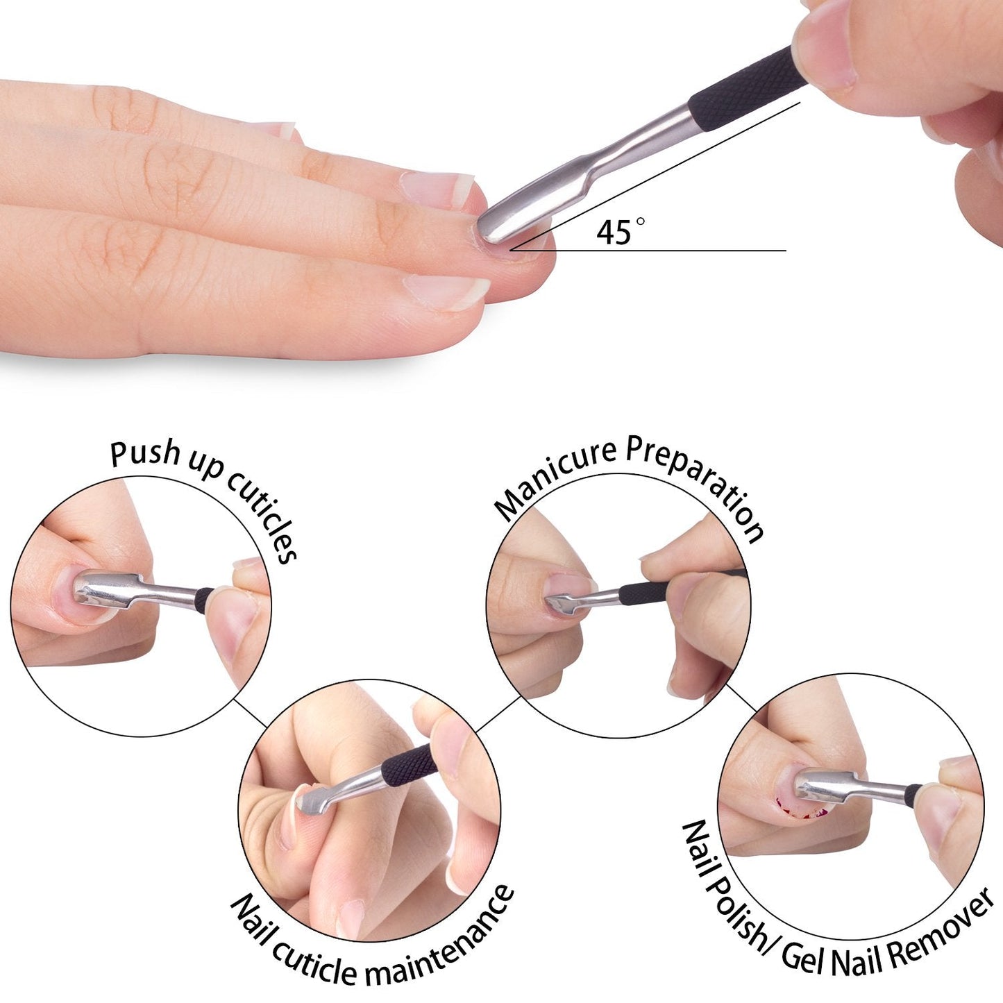 Ejiubas Cuticle Trimmer with Cuticle Pusher Cuticle Nipper Professional Grade Stainless Steel Cuticle Remover Cutter Clipper Durable Pedicure Manicure Beauty & Personal Care Ejiubas
