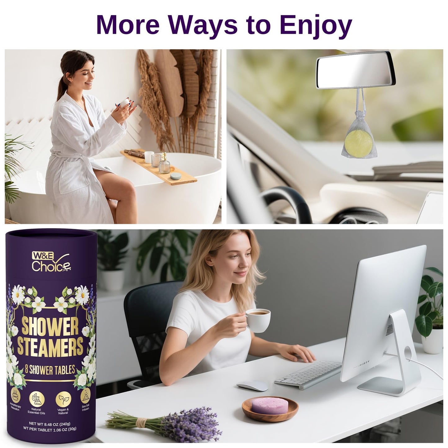 W&E Choice Shower Steamers Aromatherapy 8 Counts, Christmas Gifts for Women, Shower Bombs with Natural Essential Oils for Daily Relaxation & Stress Beauty and Personal Care W&E Choice