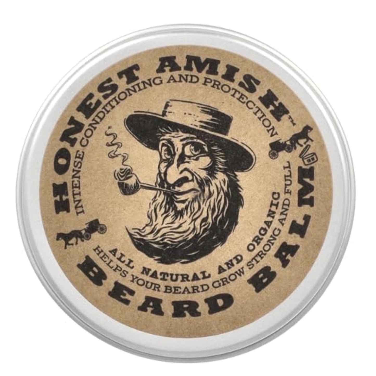 Honest Amish Beard Balm Leave-in Conditioner - Made with only Natural and Organic Ingredients - 2 Ounce Tin Beauty & Personal Care Honest Amish