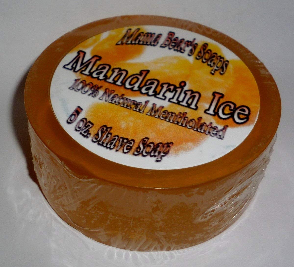 Mama Bear's Soaps Mandarin Ice 100% Natural Mentholated Shave Soap with Mandarin Orange Essential Oil Beauty and Personal Care Mama Bear's Soaps