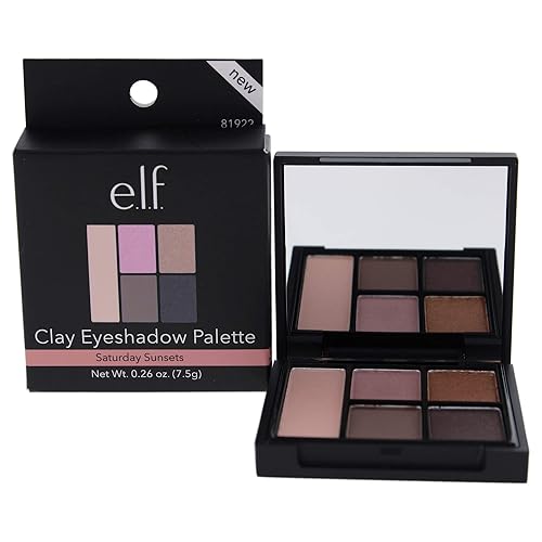 e.l.f. Long Lasting Wear Clay Eyeshadow Palette, Saturday Sunsets, 0.26 Ounce Beauty & Personal Care e.l.f.