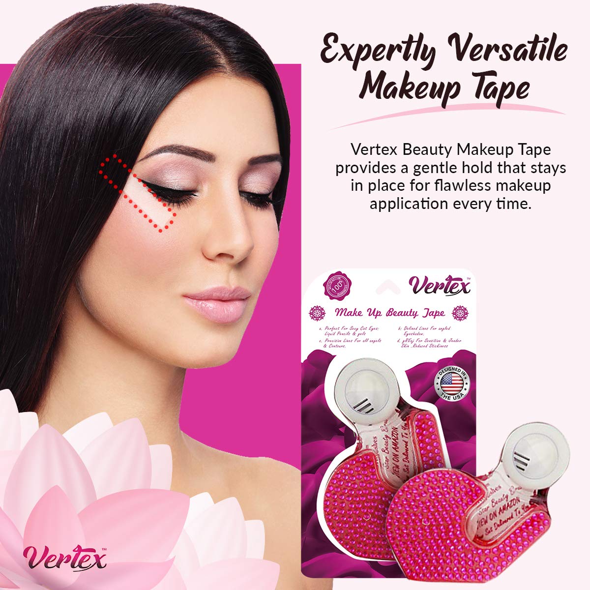 Makeup Tape Eyeliner Stencils Pencil Liquid Liner Wing Tips Firm Hold Clean Edge Eyeshadow Lines Palette Primer Cream Real Beginners Techniques Use Beauty & Personal Care Vertex
