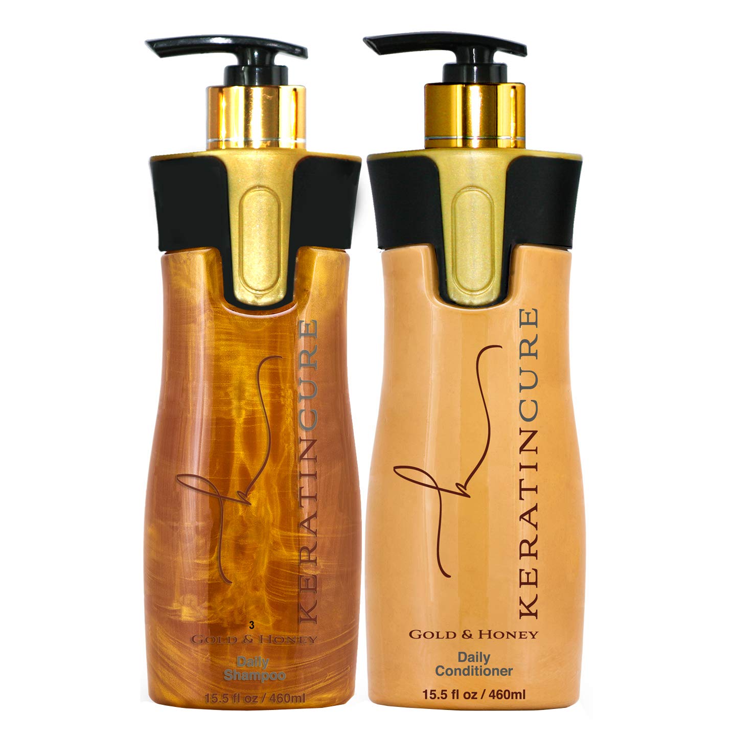 Keratin Cure Gold and Honey daily use Shampoo Conditioner Set Botanical Extracts, Protein SULFATE FREE protect Color Enhance Hair Growth for keratin Beauty & Personal Care Keratin Cure