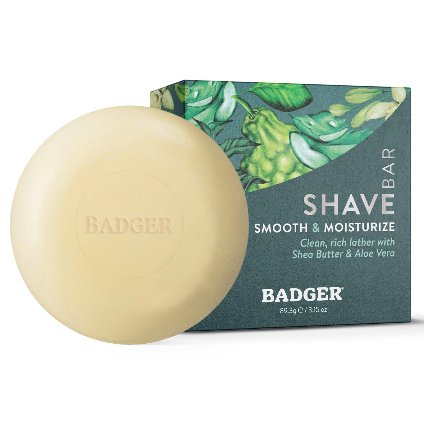 Badger Shaving Soap Puck, Organic Moisturizing Shave Soap Bar, Rich Lasting Lather, Light Natural Scent, Plastic Free & Vegan Shave Soap for Men Beauty and Personal Care Badger