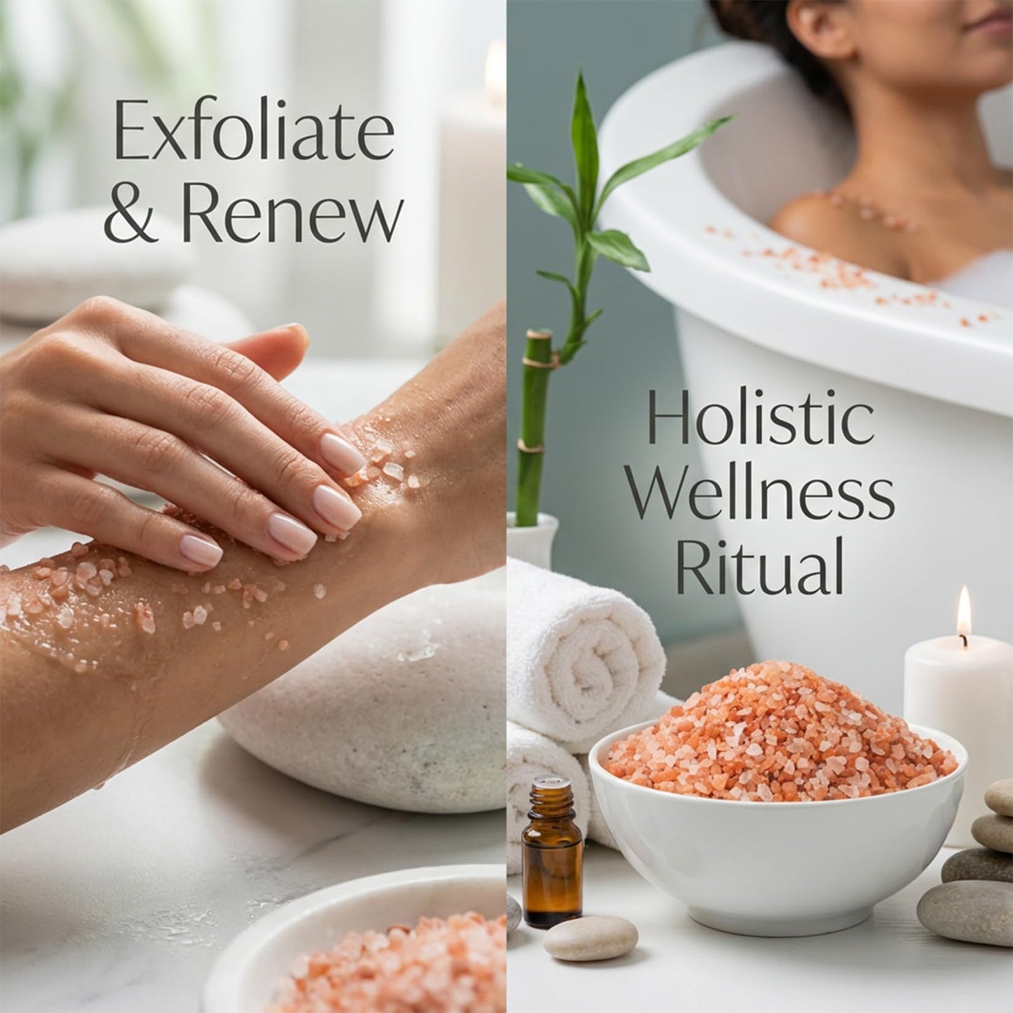 MAQIHAN Pink Himalayan Bath Salt - 10 Oz Himalayan Pink Salt for Bath Soak, Unscented Fine & Coarse Mix, Gentle Full Body & Foot Spa Care for Relaxing Beauty and Personal Care MAQIHAN