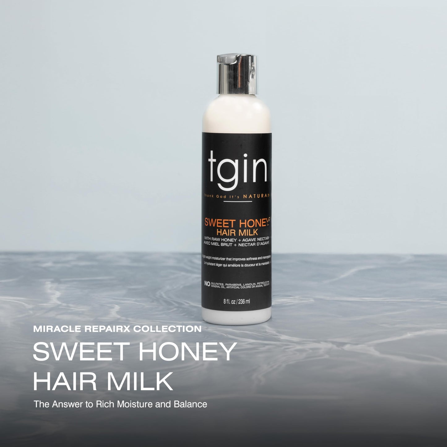 Tgin Sweet Honey Hair Milk - Lightweight Hair Moisturizer for Curly & Wavy Hairs - Curl Moisturizer Hydrates, Defines Curls & Minimizes Breakage - 8 Beauty & Personal Care Thank God It's Natural